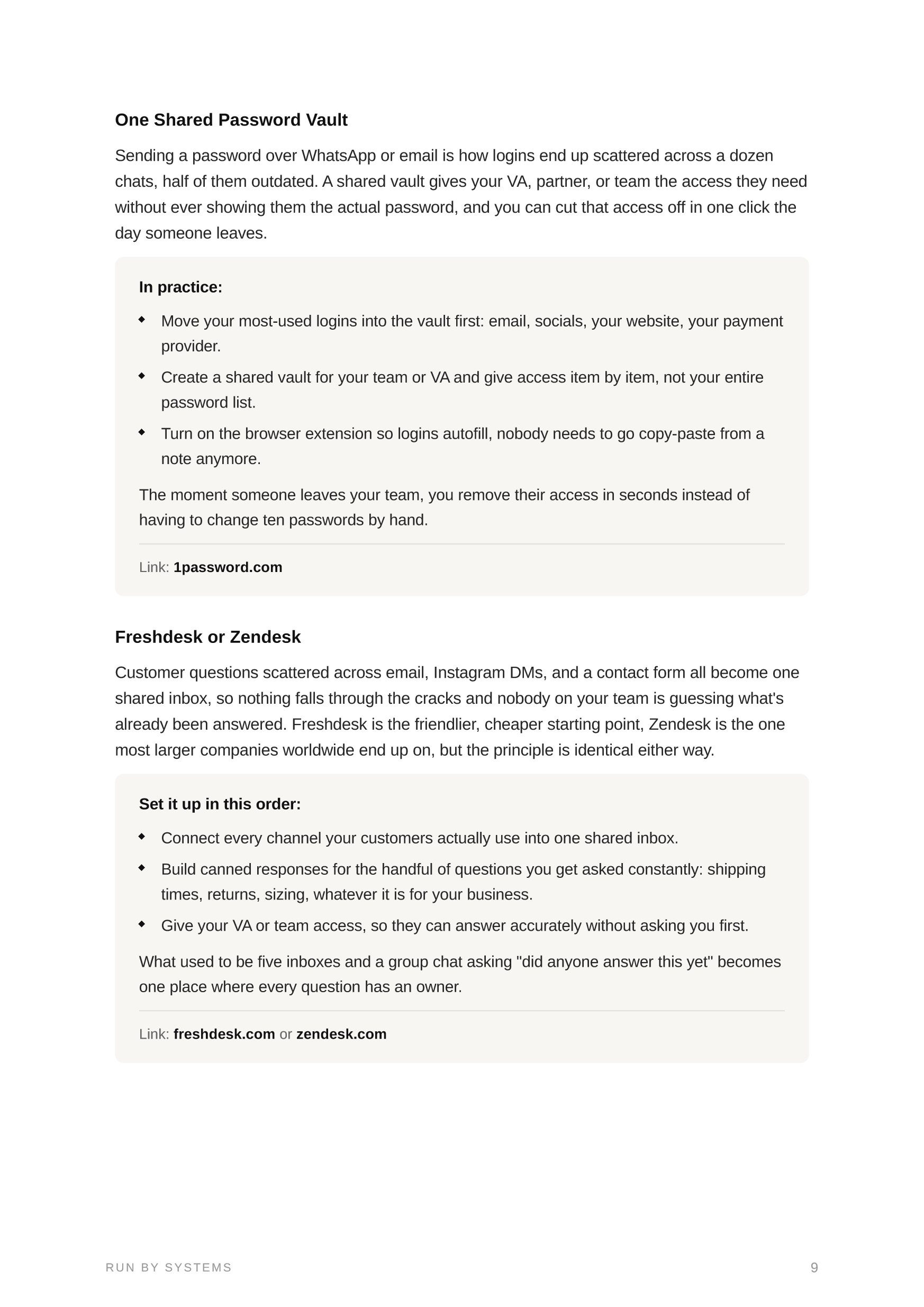 A page from Business Systems: Freshdesk: one inbox for customer questions