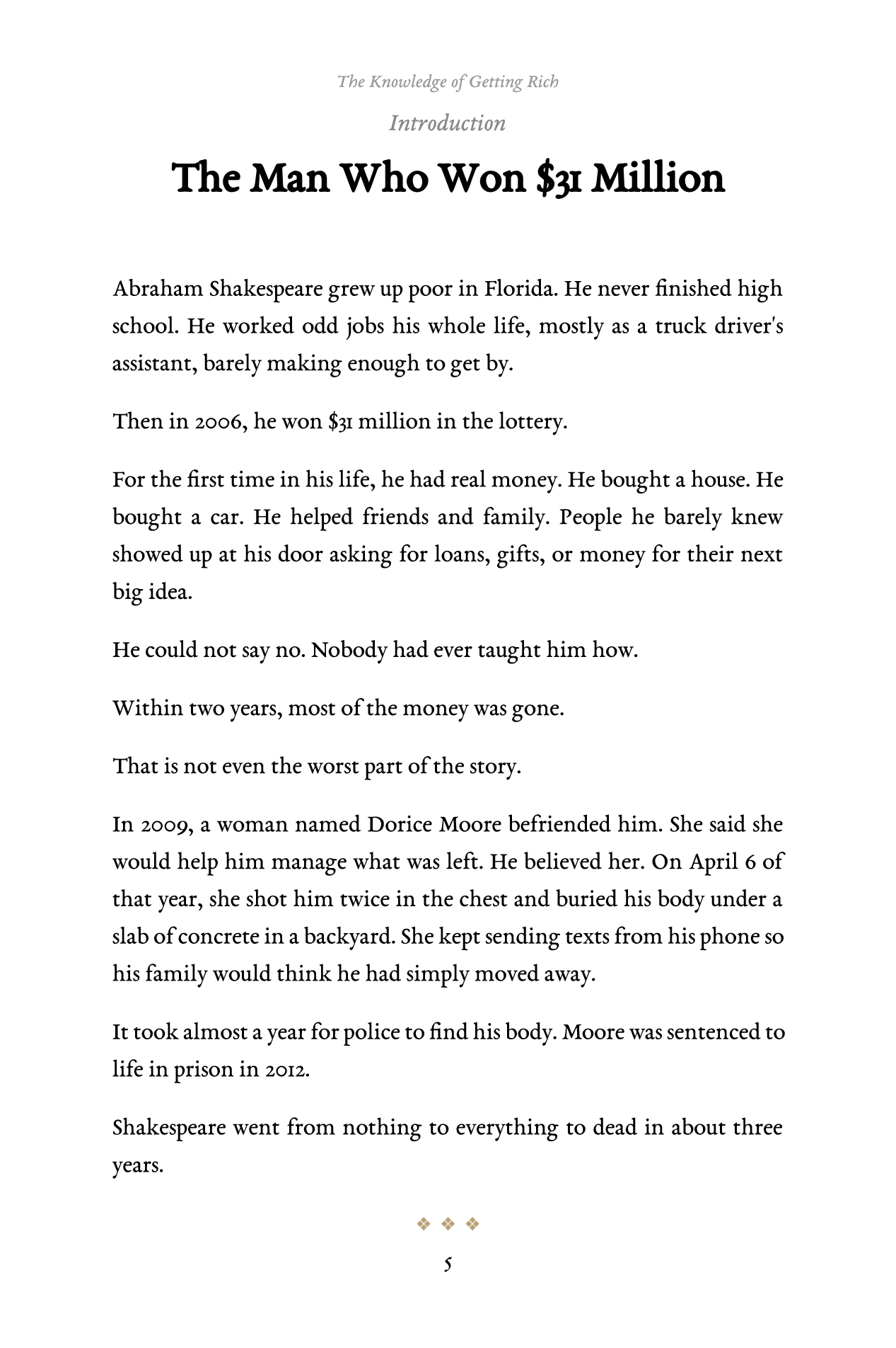 A page from The Knowledge of Getting Rich: Introduction: The Man Who Won $31 Million